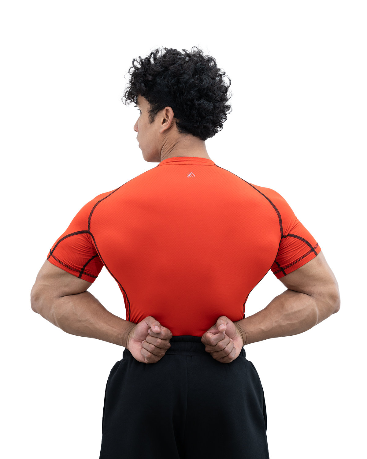 Athflex Men’s Muscle Fit Half Sleeve Textured Compression T-Shirt – Quick Dry, Textured Fabric,Superhero Look ,Stretchable Sportswear for Workout,Fitness & GYM - scarlet/XL view 2