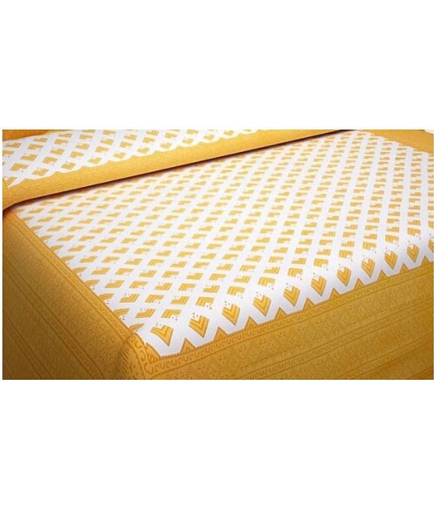 Fashion Mart Cotton Double Bedsheet ( Yellow ) view 2