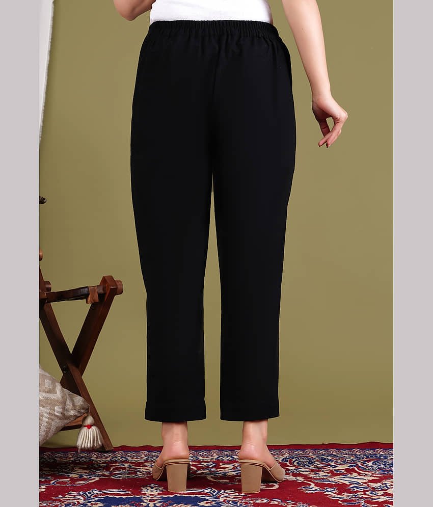 Gamyam Pack of 1 Cotton Regular Women's Casual Pants ( Black ) view 2