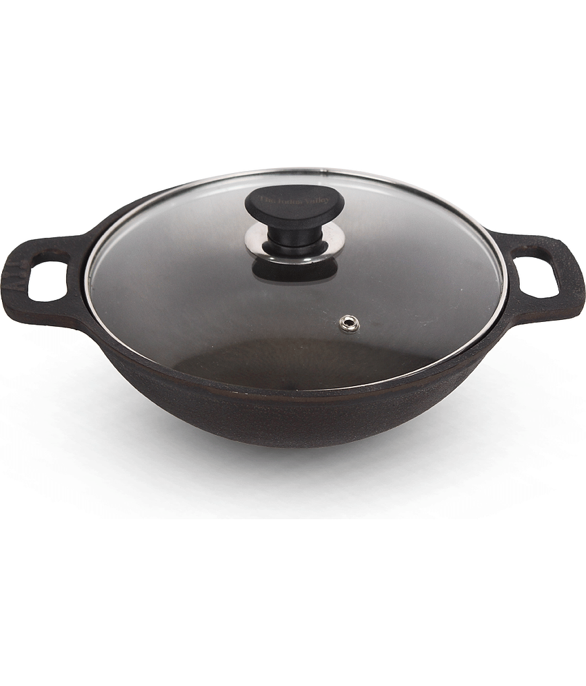 The Indus Valley - Cast Iron Deep Kadhai 6 mm ( 2.5 ) L view 2