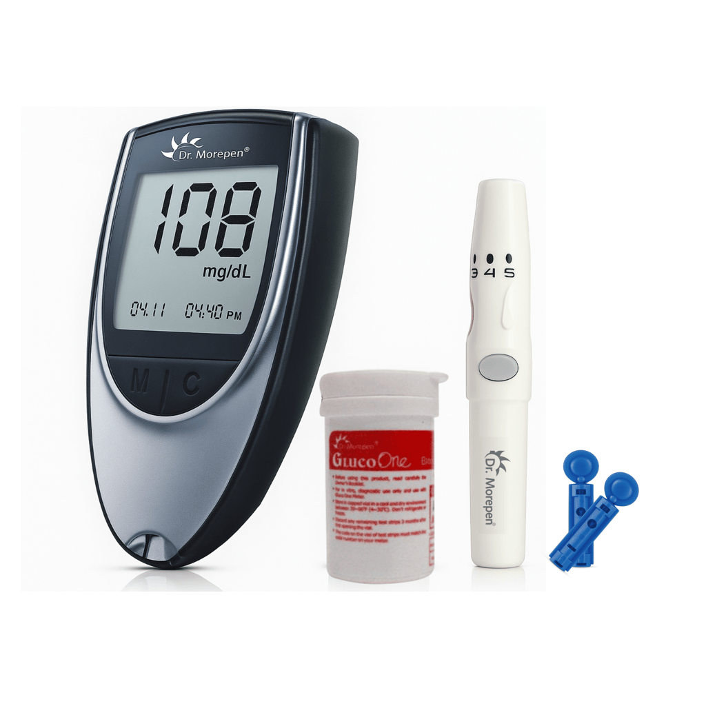 Dr. Morepen BG-03 Gluco One Glucometer Combo - (Glucometer, Lancing Device, 10 Lancet) and strips view 2