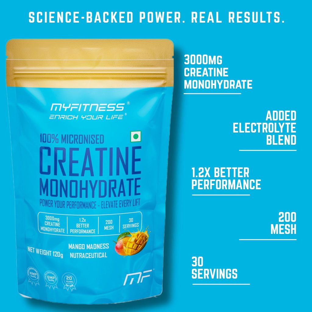 Myfitness 100% Micronized Creatine Monohydrate | 30 Servings | Flavoured | 120g | Creatine Powder With Added Electrolytes view 2