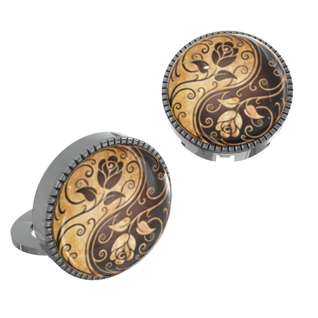 The Smart Buttons - Shirt Button Cover Cufflinks for Men - Ying & Yang Design Pattern view 2