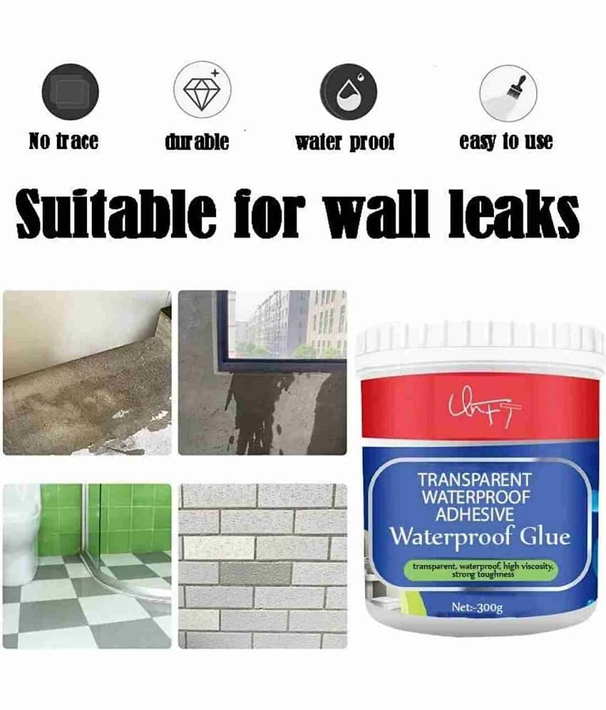 GEEO Invisible Waterproof Glue Waterproof Gel Bathroom Roof Top Concrete Wall Water Repellent Waterproof Paint No Leak 300 GM view 2