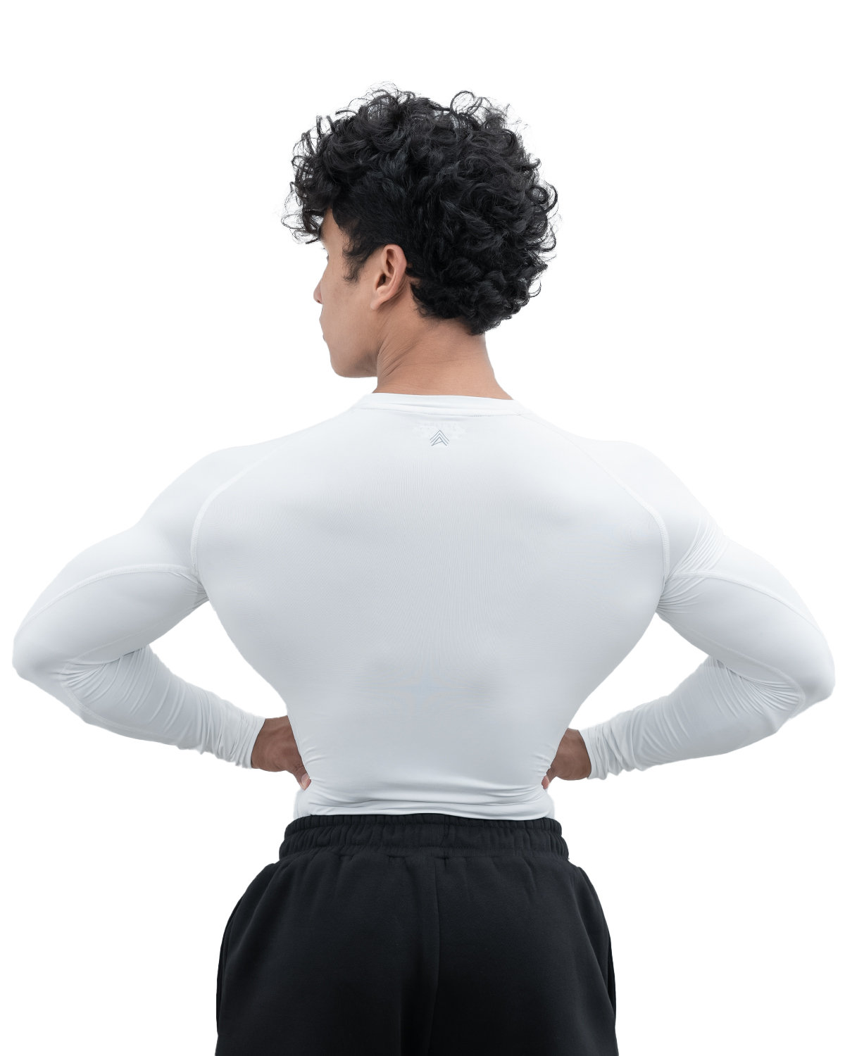 Athflex Men's Full sleeve Ace Compression T-Shirt - Ultra Stretch,premium Nylon Spandex Blend , Moisture-Wicking, Quick-Dry, Breathable, Muscle Fit Activewear for Gym, Fitness, and Sports - white/L view 2