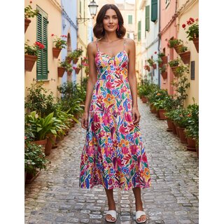 Elara Floral Rayon Casual Summer Maxi Dress For Women view 2