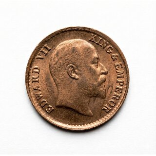 1/12 Anna 1906 King Edward 7th, British India old Copper Coin Silver Variant view 2