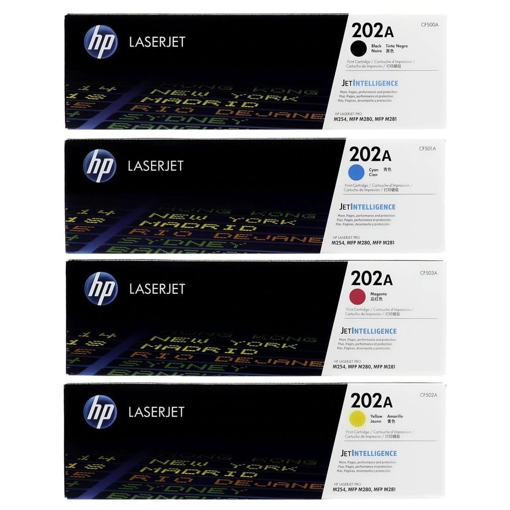 HP 202A Original LaserJet Printer Toner Cartridge Set- Black, Cyan, Yellow, Magenta view 2