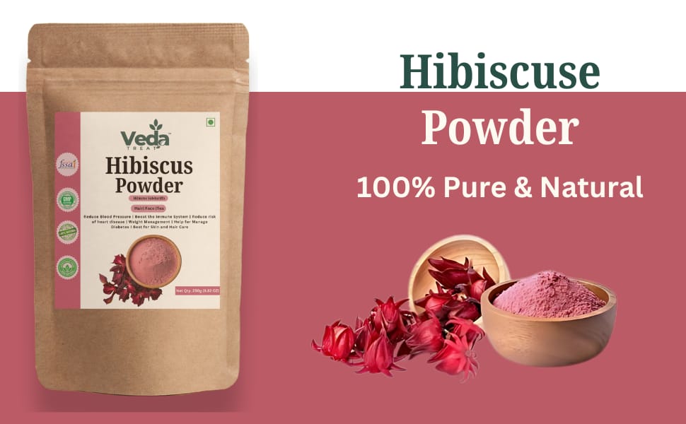 VedaTreat Pure Hibiscus Powder – Skin, Hair & Wellness view 2