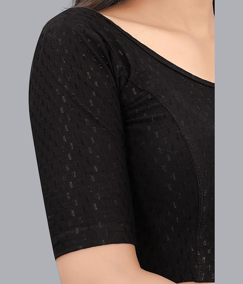 Bulbul Black Readymade without Pad Lycra Women's Blouse ( Pack of 1 ) view 2