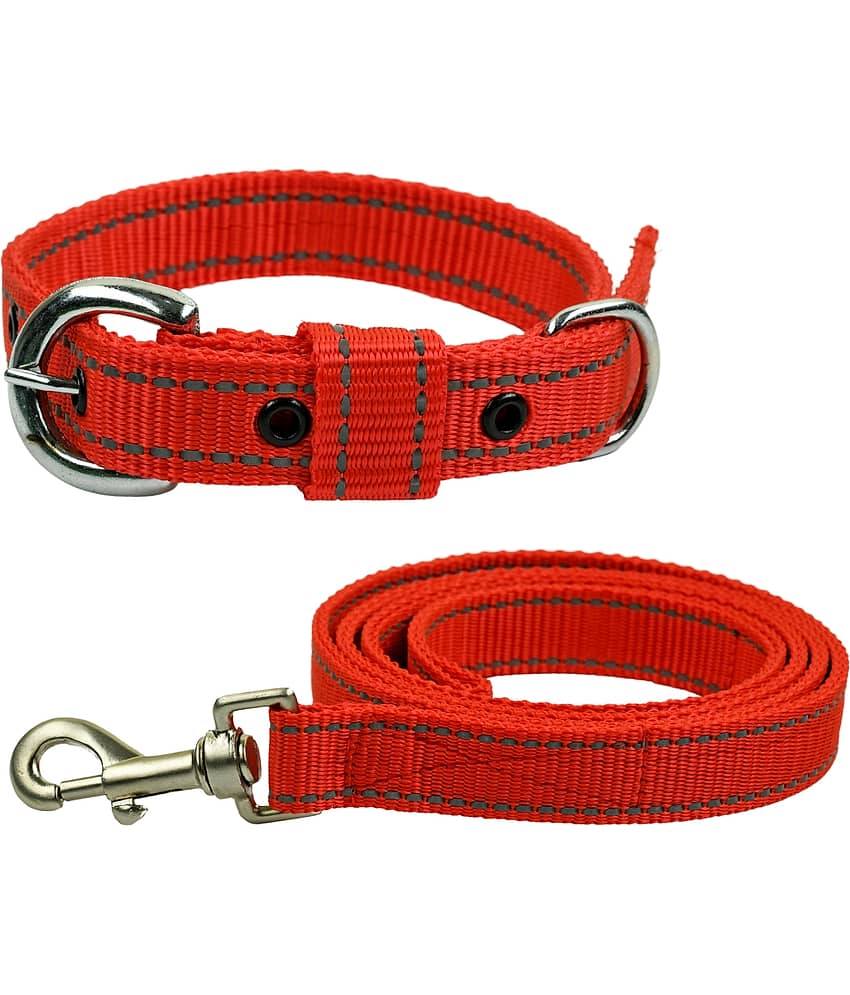 BLINGPETS Red Combo (Collar Belt and Leash) ( Medium ) view 2