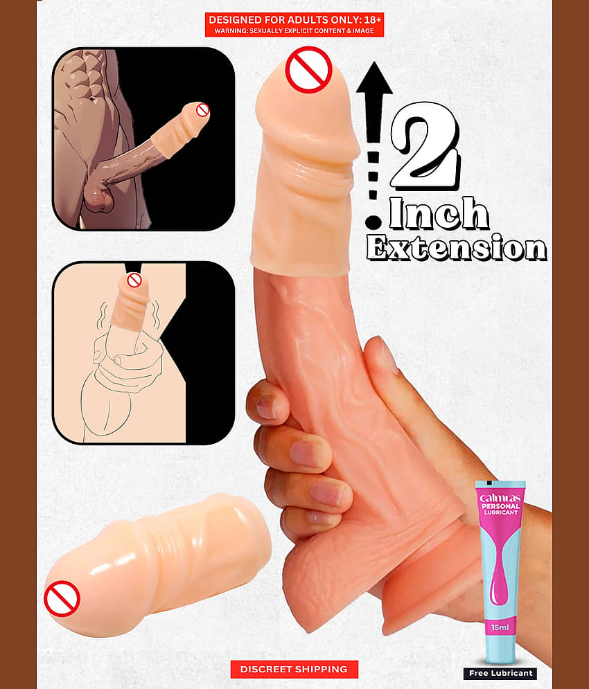 Naughty Nights 2 Inch Penis Extender Easy to Carry Penis Length Extender Body Safe Silicone Material Penis Length Extender For Men with Free Lube
