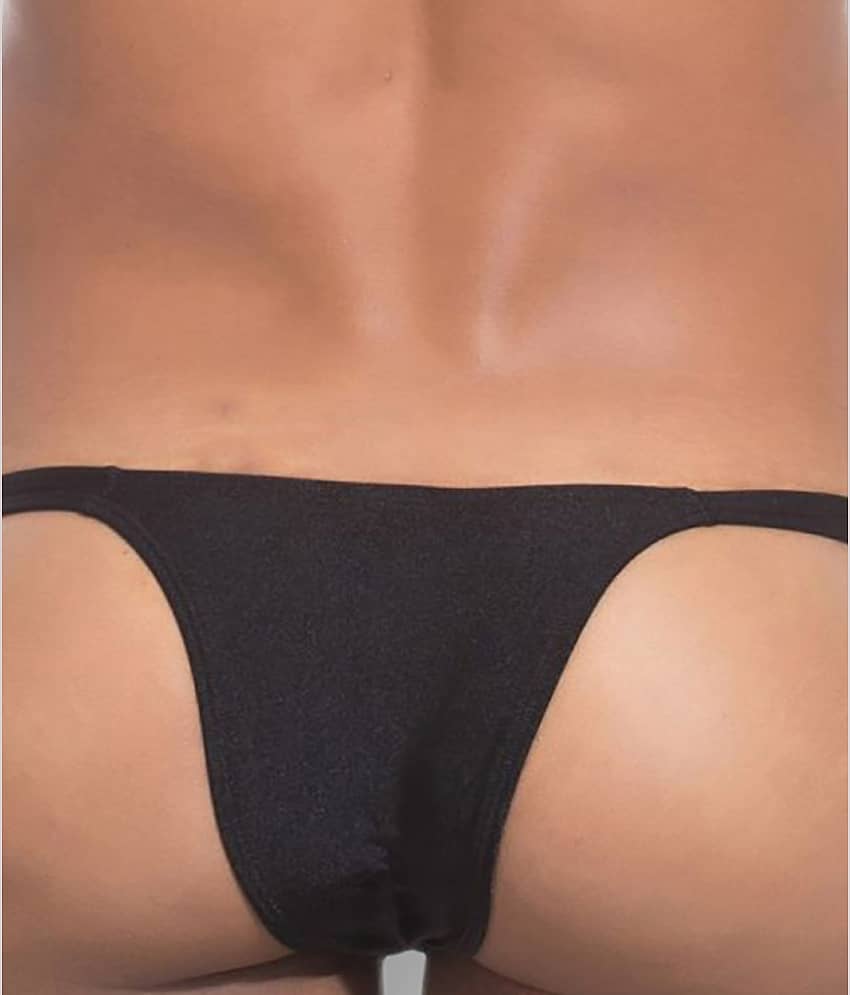 Bruchi Club Pack of 1 Lycra Thongs For Men's ( Black ) view 2