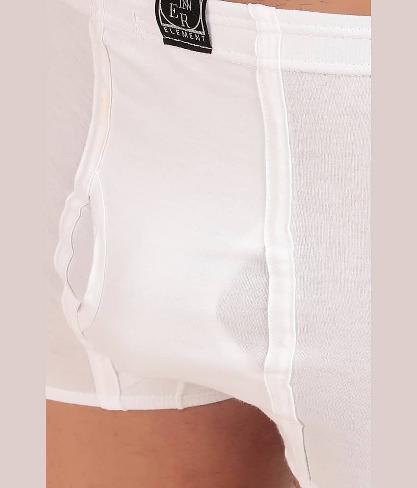Inner Element Pack of 3 Boys Cotton Trunks ( White ) view 2
