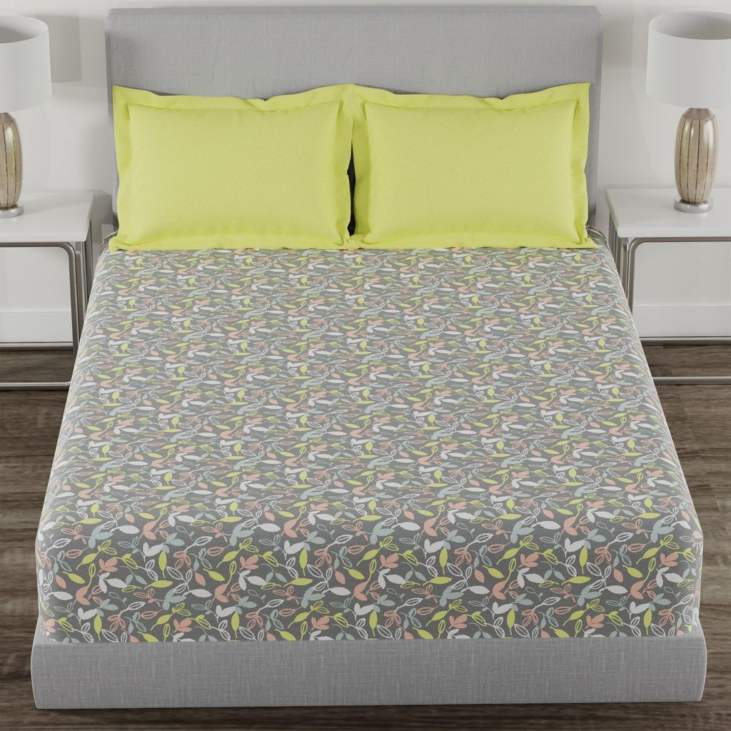 Trident Everyday Bedsheet, 120 Thread Count, Bedsheet, 100% Cotton, Bedsheet with Pillow Cover, Soft Finish, Oeko-Tex Certified view 2