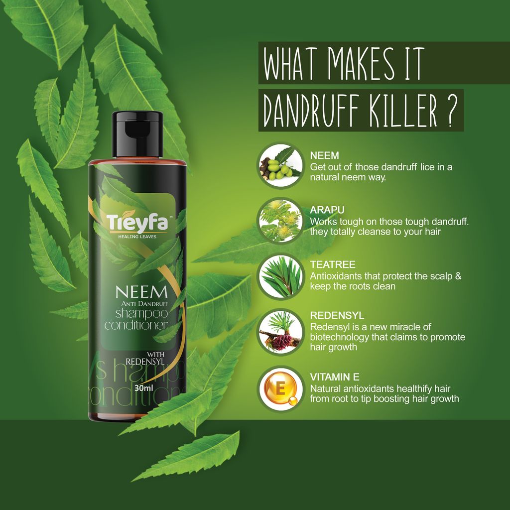 Treyfa Neem shampoo conditioner for anti dandruff, hair growth & hair fall control (30ml) view 2
