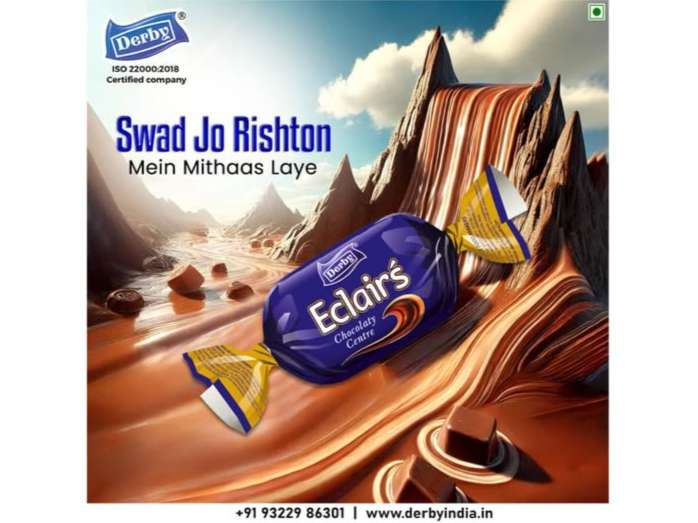 Derby Caramel Eclairs Chocolaty Centre - Pack Of 1, 350g Pack (100 Pcs in Poly) view 2
