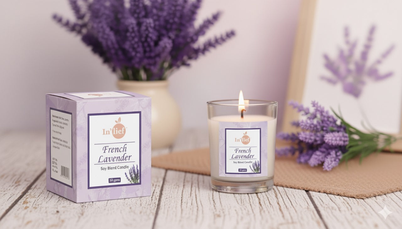 In'lief Shot Glass Candle | French Lavender | 50gms view 2