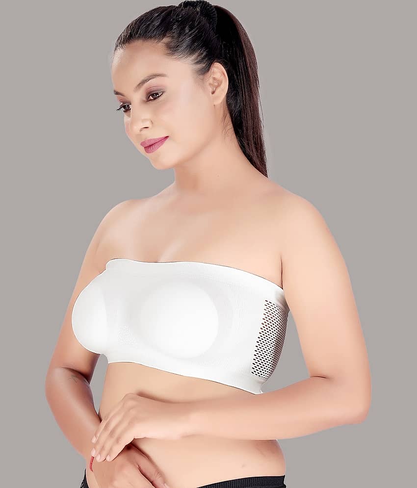 HAYA Polyester Non Padded Women's Strapless Bra ( White ) view 2