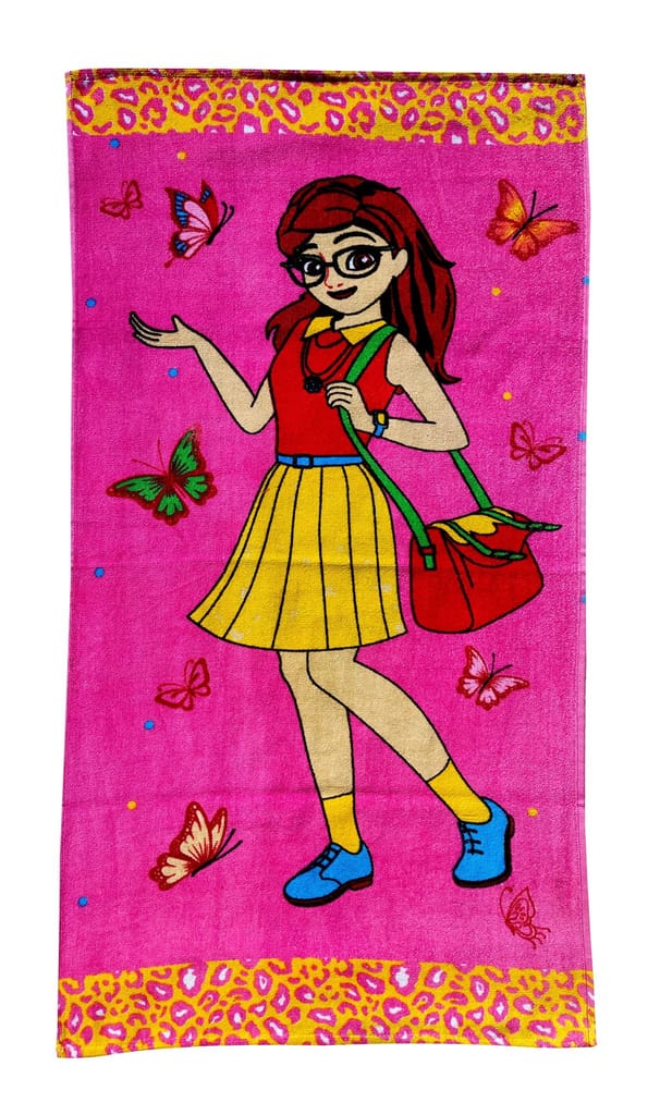 Mandhania Cotton Cartoon Printed Kids Bath Towels for Boys and Girls (Small, Multicolour) view 2