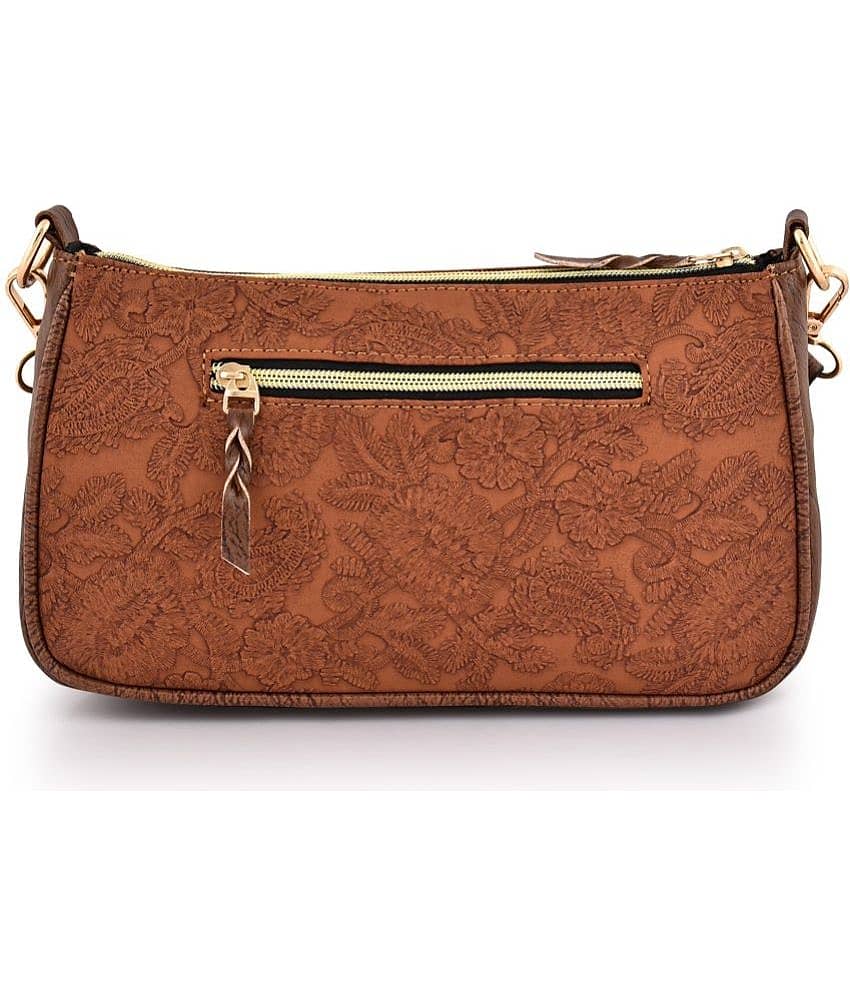Lychee Bags Sling Bag PU Set of 1 ( Rust ) view 2