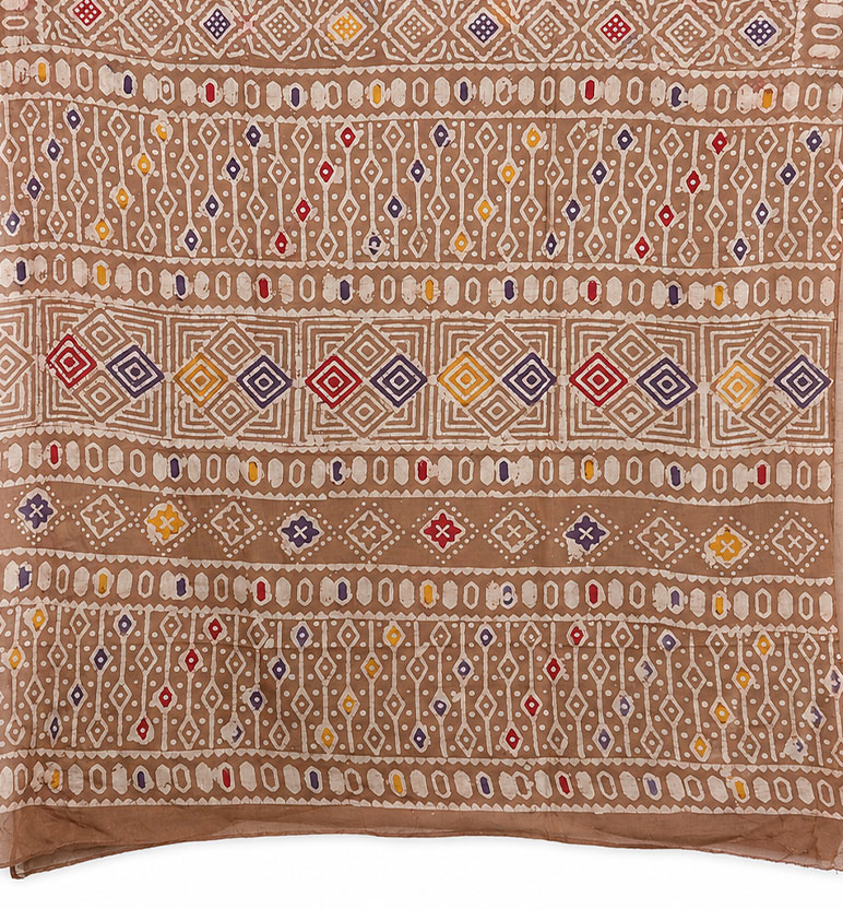 Handblock Printed Batik Cotton Saree view 2