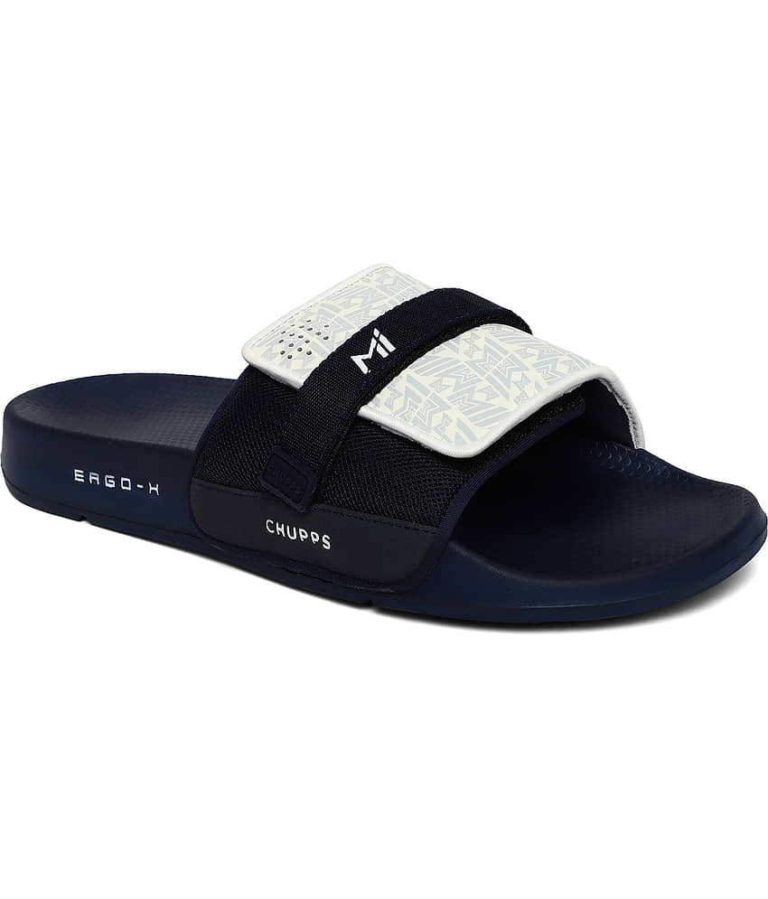CHUPPS Navy Blue Men's Slide Flip Flop view 2