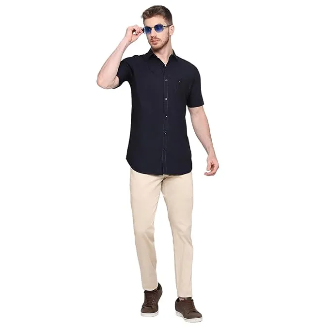 Grandstitch Mens Solid Cotton Half Sleeve Shirt view 2