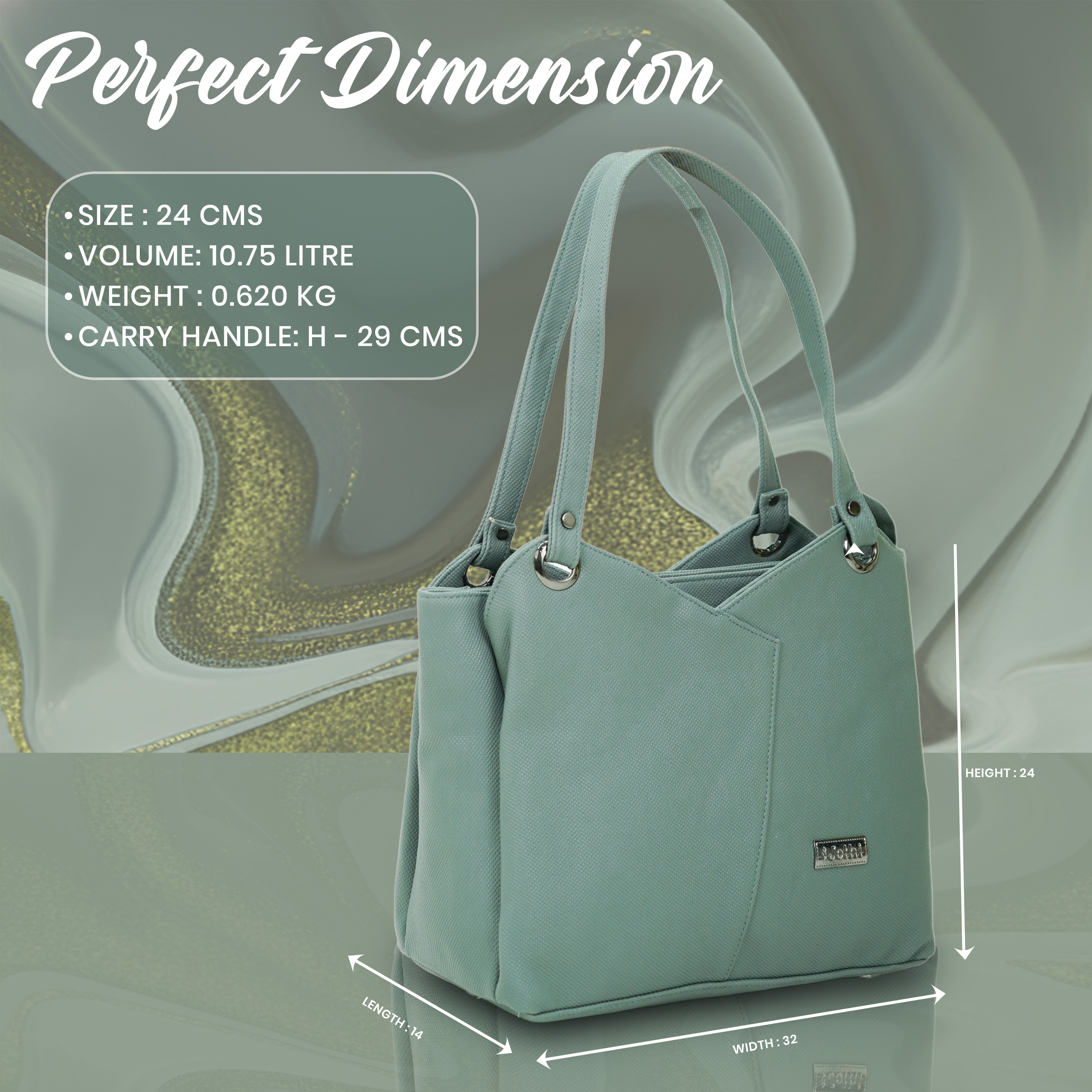 Jothi Belle Premium Women's Handbag | Multi-Compartment Synthetic Leather Tote | Elegant Pebbled Finish | Water-Resistant | Soft Base | 9 Colors Available view 2
