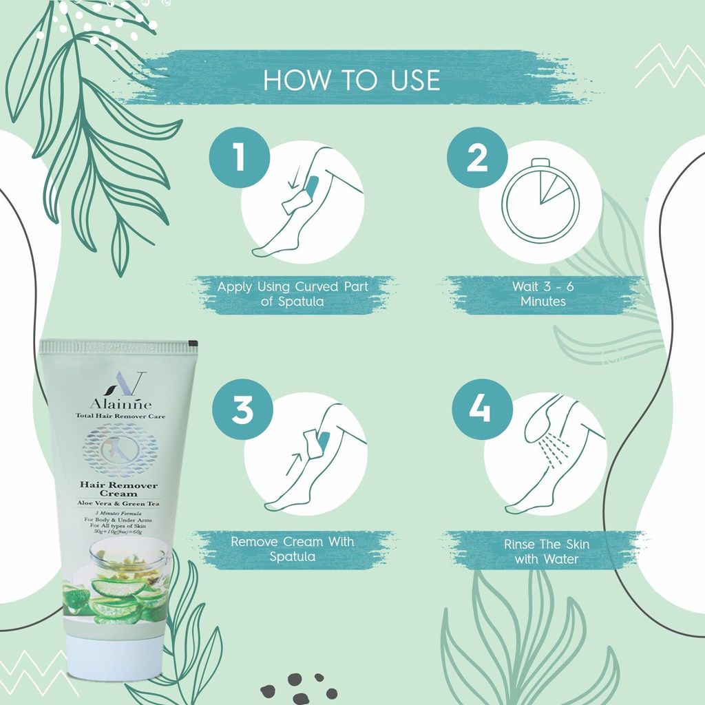 Alainne Aloe Vera With Green Tea Hair Remover 60g view 2