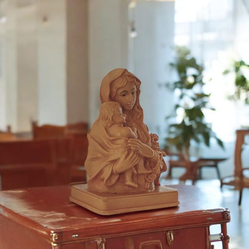 AMS Exquisite Mother Mary Idol Statue Holding Infant Jesus Perfect Sculpture for Your Catholic Home, Office, or Prayer Room 8L x 5.7W x 11H Cm view 2