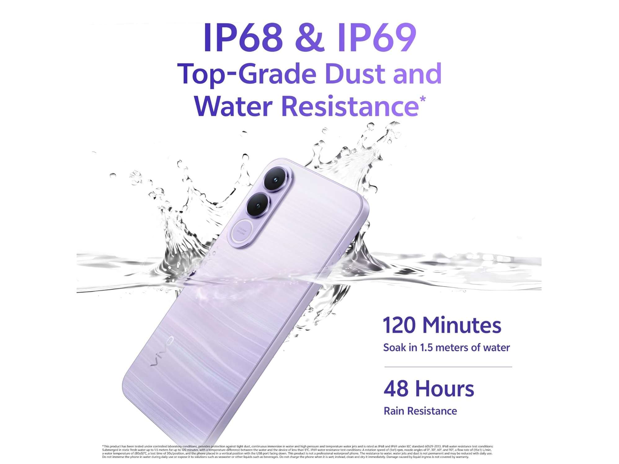 Vivo V70 FE 5G (8GB RAM, 256GB Storage)Smartphone 5G Connectivity, FHD+ Display, Fast Performance & Long Battery Life - Northern Lights Purple view 2