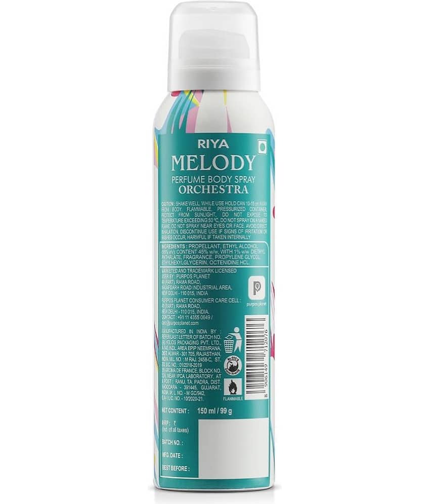 Riya Melody Deodorant Spray & Perfume For Unisex (150ml & 40ml) ( Pack of 2 ) view 2