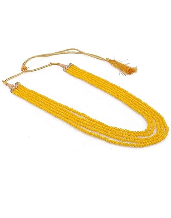 Manbhar Gems - Semi Precious Crystal Gemstone Beads Five Layer Necklace For Girl and Women Round Faceted Beaded Mala Fashion Jewellery view 2