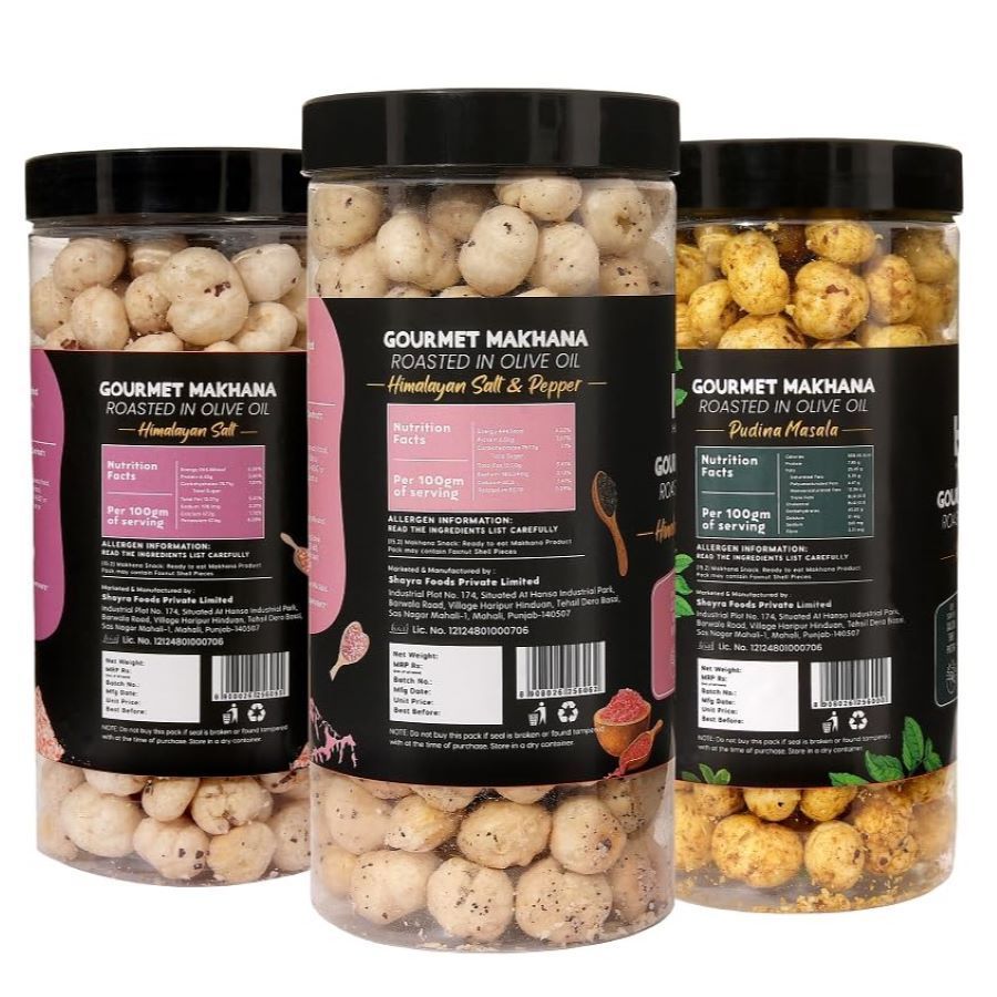 GOURMET MAKHANA Roasted in Olive Oil | Flavors Tangy Tomato, Himalayan Salt and Pepper, Himalayan Salt | Combo Of 3, 65g Each. - 195 gm view 2
