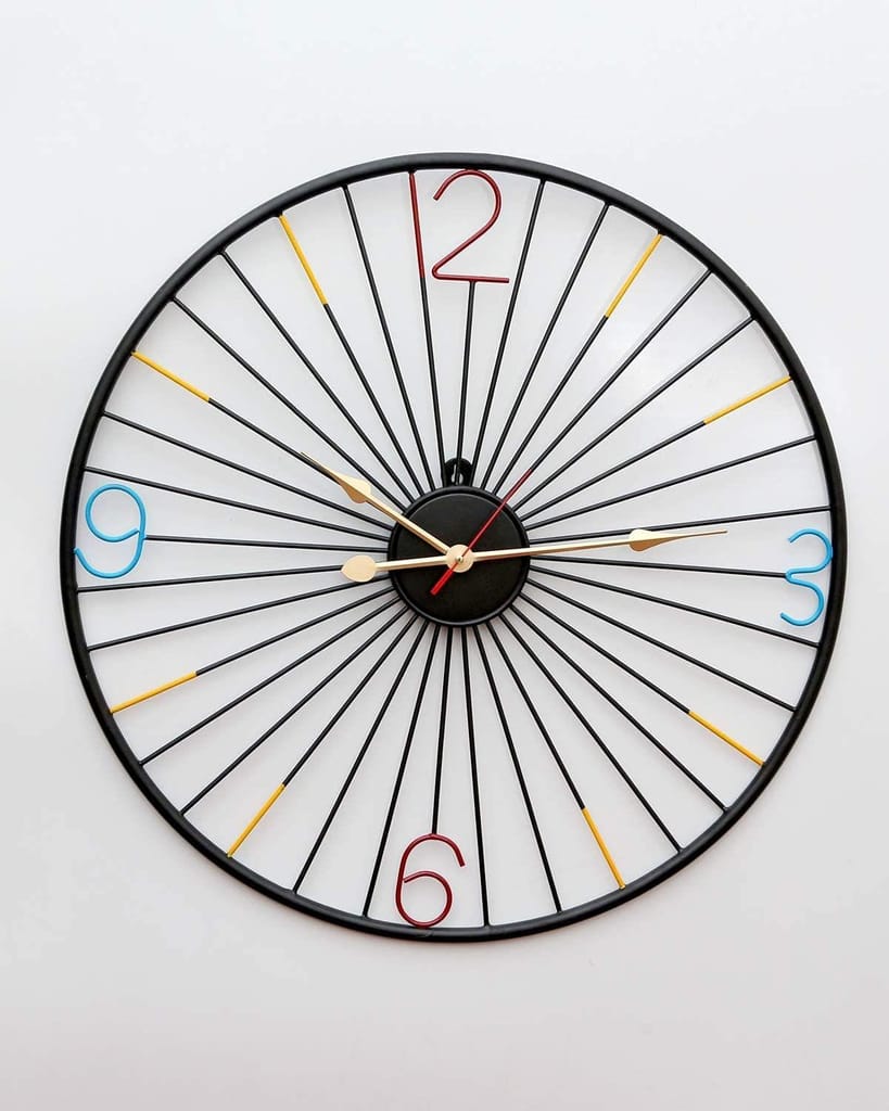 LIGHT ANGLE Metal Wall Decor and Hanging Clock (Gold_60 x 60 cm ) view 2