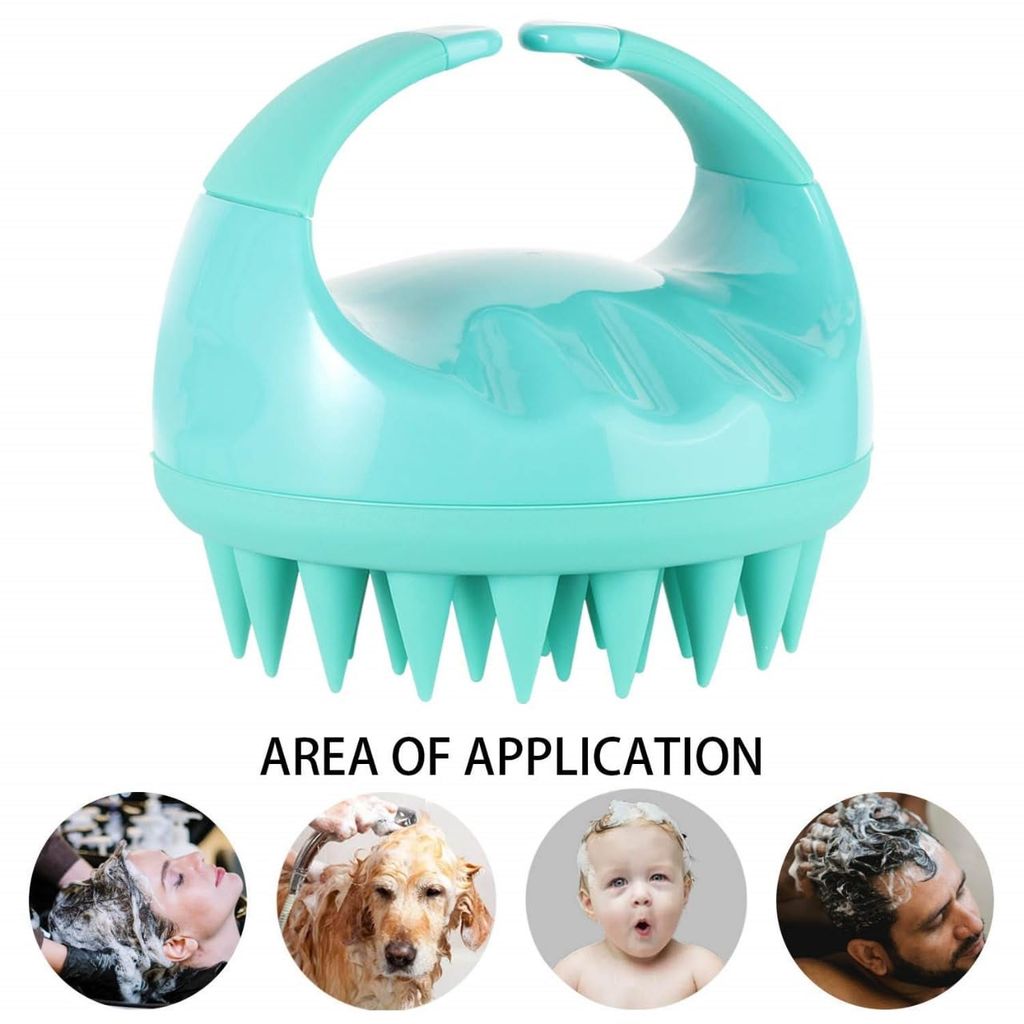 AILEXIM Hair Scalp Manual Massager Shampoo Hair Brush with Soft Silicone Bristles for Anti Dandruff, Exfoliating Care | For All Hair Type, Manual Hair Massager view 2