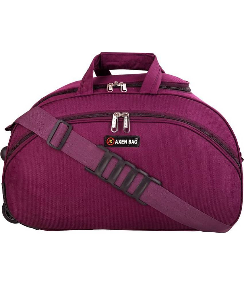 AXEN BAGS - Sky Blue Polyester Duffle Trolley view 2