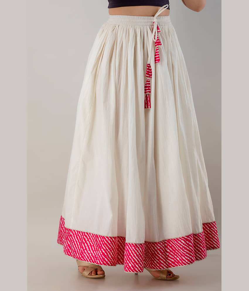 FABRR - White Cotton Women's A-Line Skirt ( Pack of 1 ) view 2
