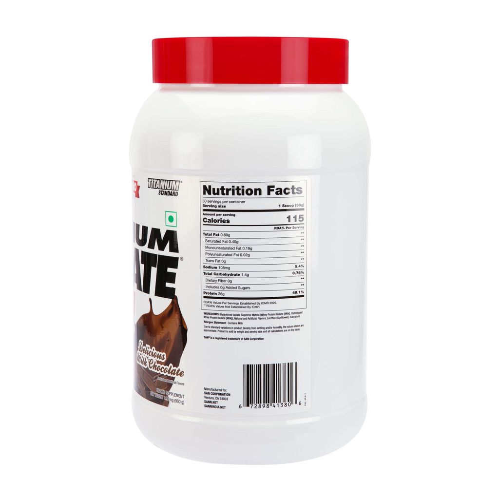 San Nutrition Titanium Isolate Supreme | Whey Protein Powder | 26g protein | Hydrolyzed Whey Protein Isolate | view 2