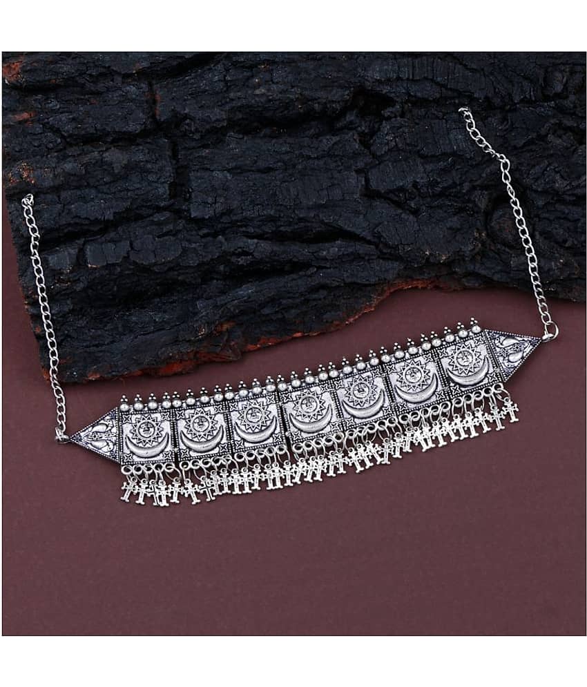 ShreejiHuf Alloy Silver Traditional Necklace Choker view 2