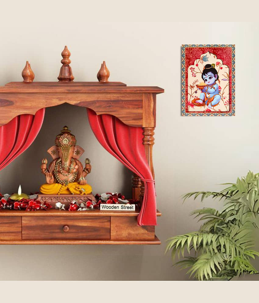Positive Vibe Lifestyle Wood Krishna Wall Art Wall Sculpture Multi - Pack of 1 view 2