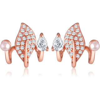 Vivastri Shimmering Charming Cz stone clip on Bali stud Earring for Women and Girls [VIVA2710ERG] view 2