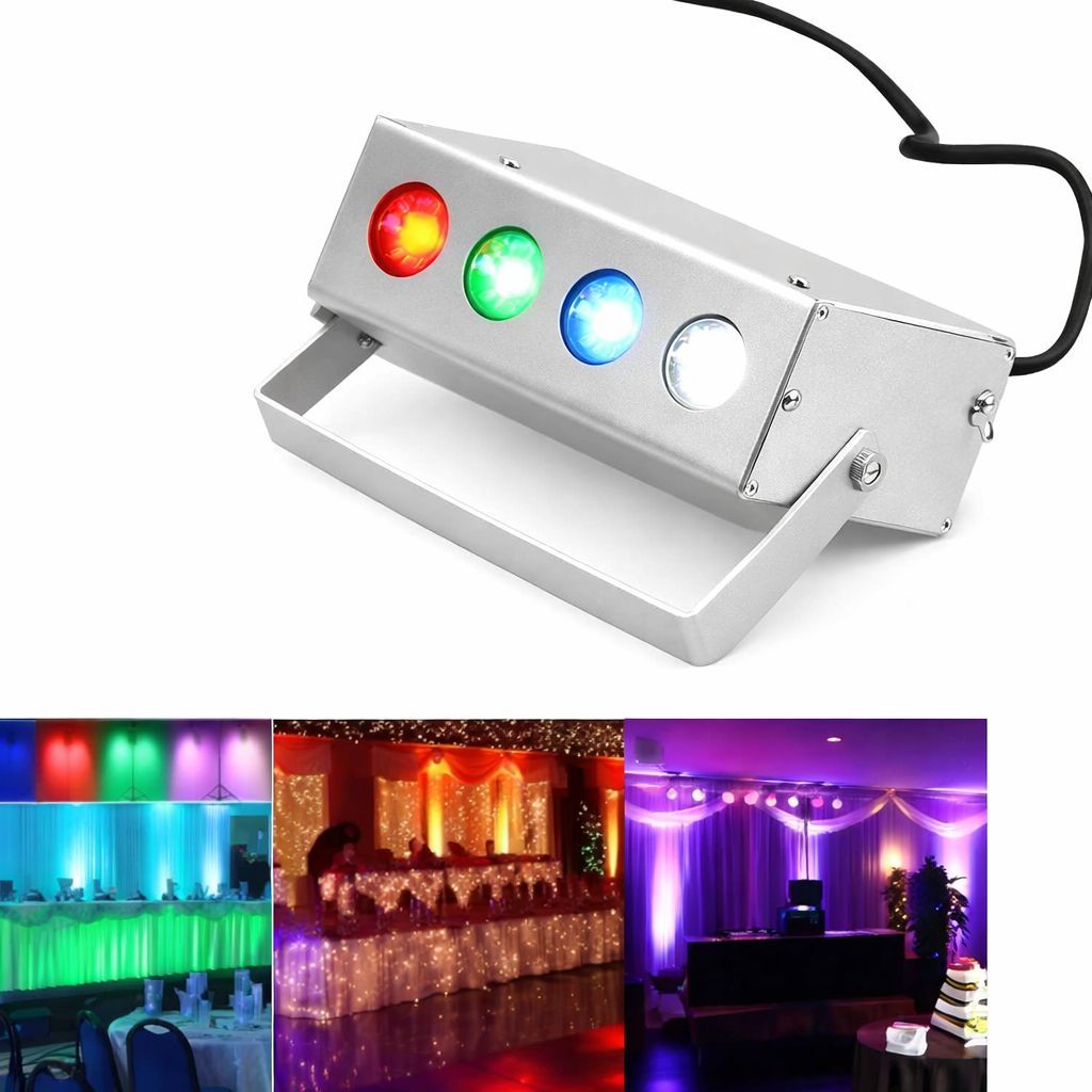 SPARKWORLD RGB 4-LED DJ Stage Lights (Pack of 3) | Multi-Color Party Lights for Events, Stage, DJ Setup & Home Celebrations | Colour: Multicolor view 2