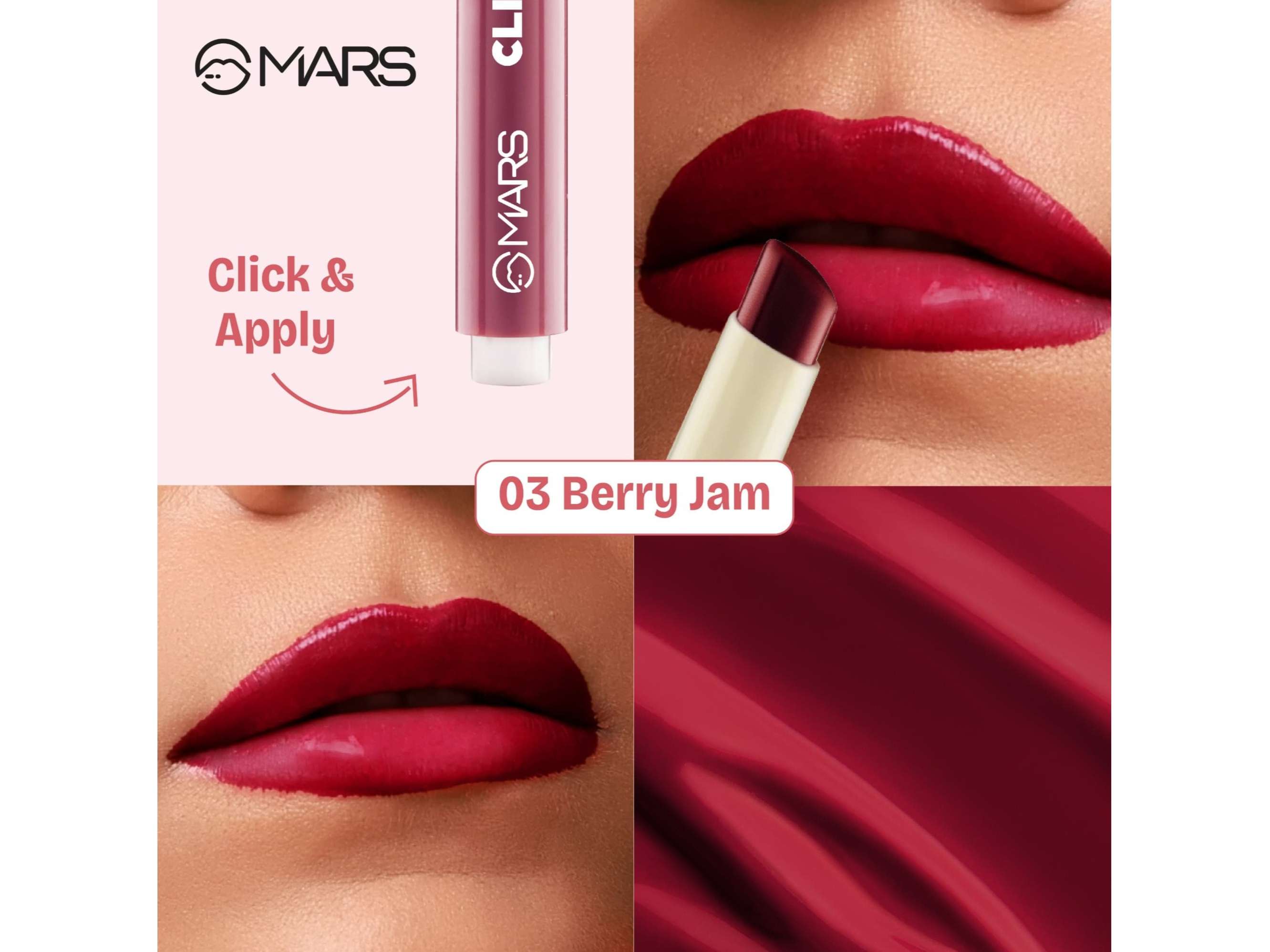 MARS Click Stix Gloss Lip Balm (2.0 gm) - 03-BERRY JAM view 2
