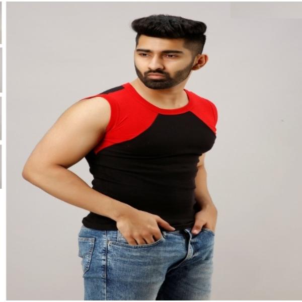 Men's Round Neck Vest Black (Pack of 01 Pcs) view 2