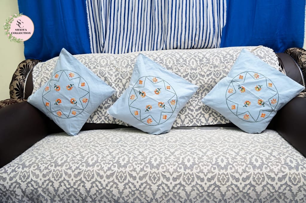 EMBROIDERY COTTON CUSHION COVER view 2