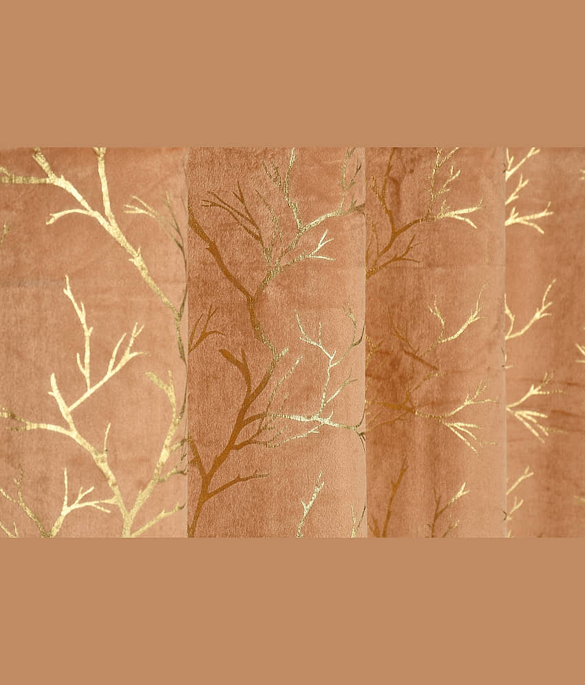 BELLA TRUE Textured Room Darkening Eyelet Curtain 5 ft ( Pack of 2 ) - Gold view 2