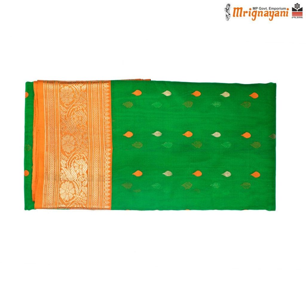 HANDLOOM CHANDERI SILK PARTY WEAR SAREE WITH BLOUSE ( SKU - 1SC112310522, SAREE - 1004 ) view 2