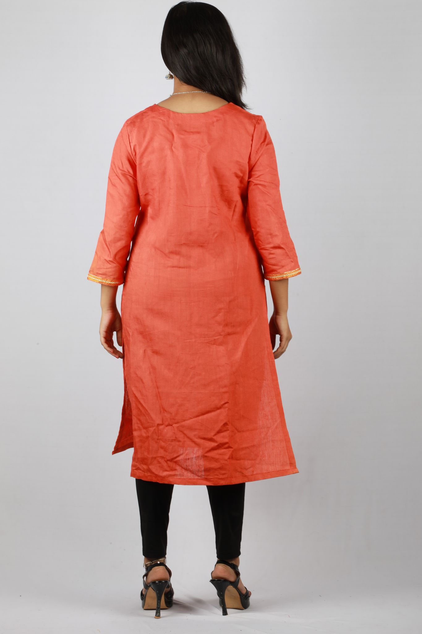 The Rashmi Shikha Orange Women Long Kurti